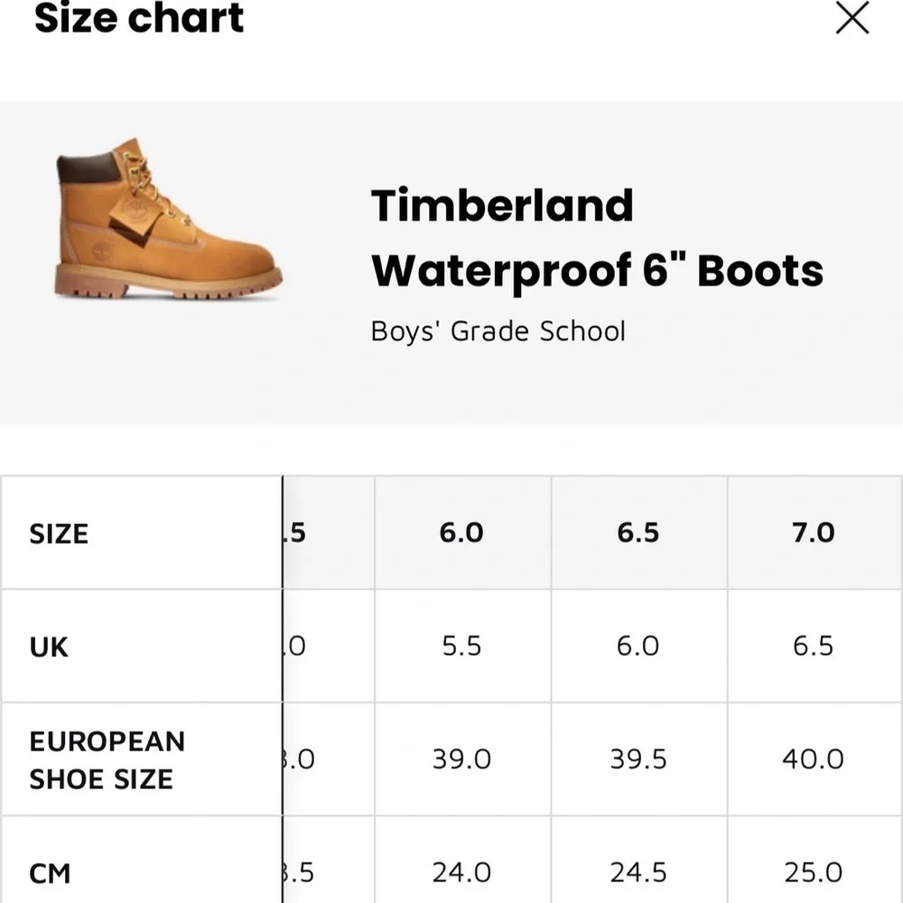 Timberland Premium‎ Waterproof 6 Inch Boots GS 7 Wheat Cottagecore Hiking Work